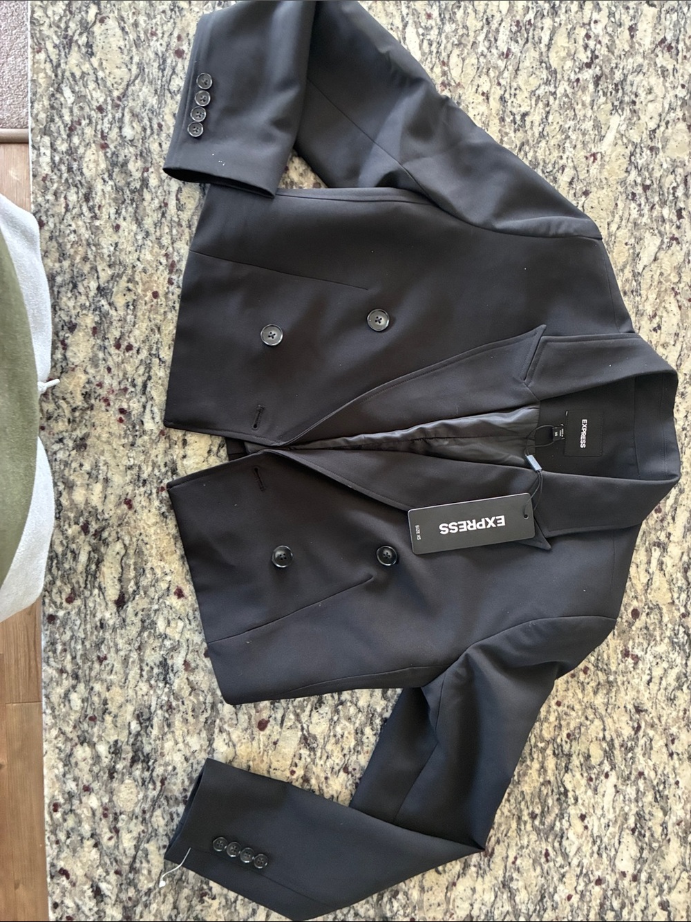 Express Women's Black Double-Breasted Suit Jacket